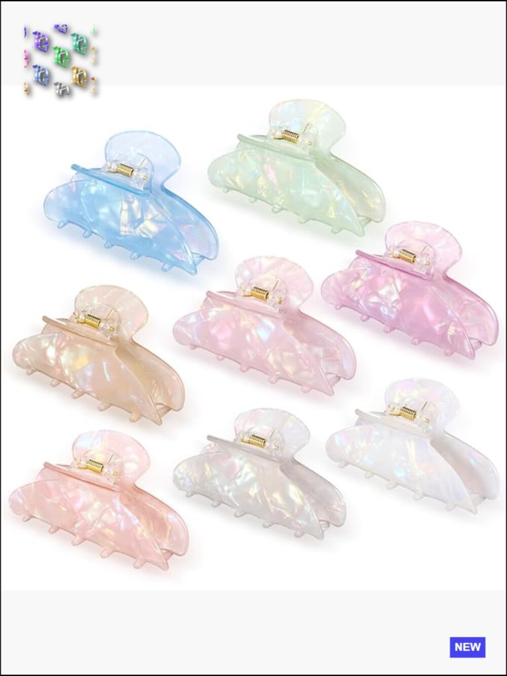 8 Acrylic Hair Claw Clips Bulk Non Slip Strong Hold Banana Barrettes for Thick
